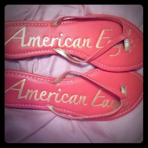American Eagle Orange Flip Flops